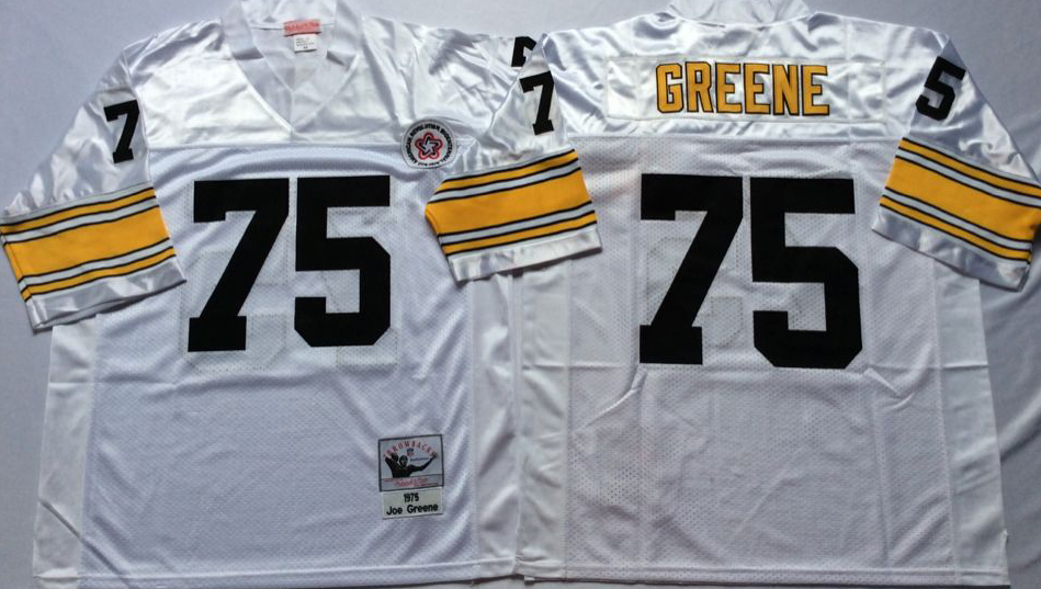 Men NFL Pittsburgh Steelers 75 Greene white Mitchell Ness jerseys